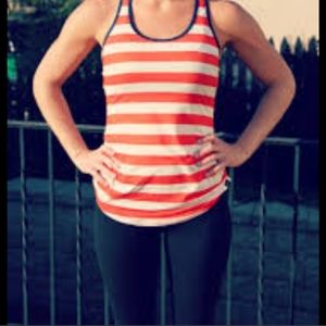 JCrew/New Balance orange and blue active tank